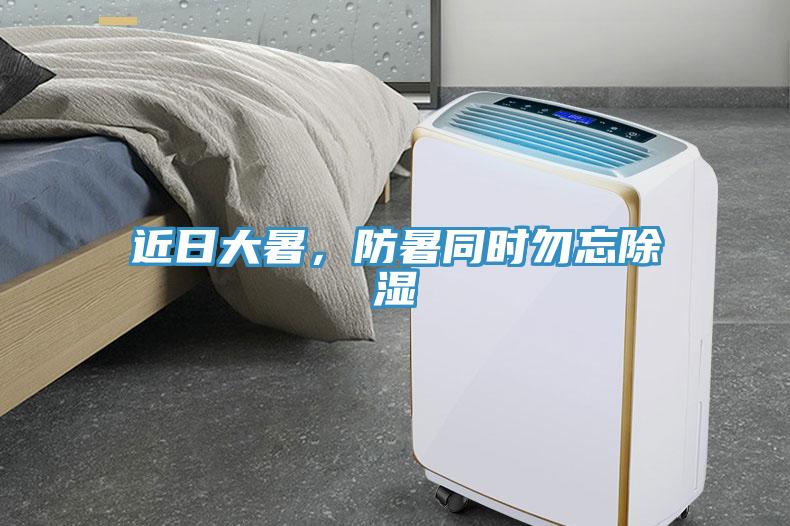 近日大暑，防暑同時勿忘除濕