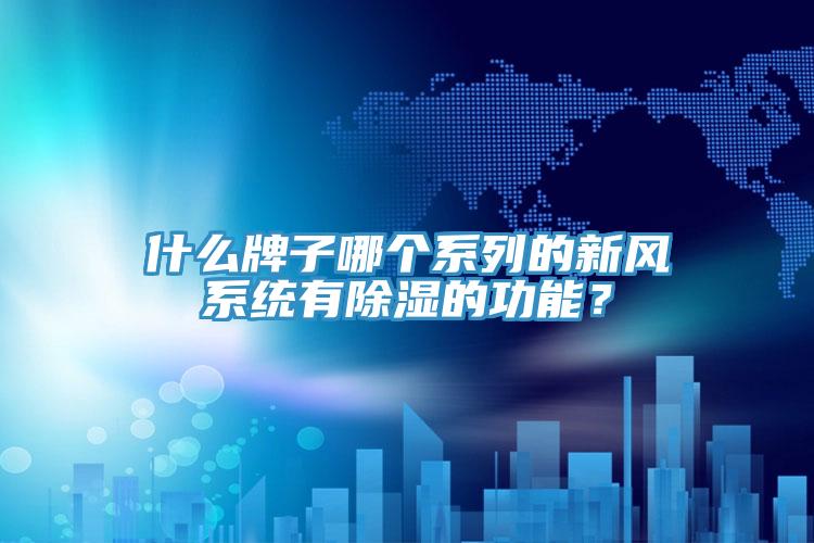 什么牌子哪個系列的新風系統(tǒng)有除濕的功能？