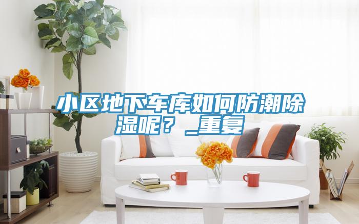 小區(qū)地下車庫如何防潮除濕呢？_重復(fù)
