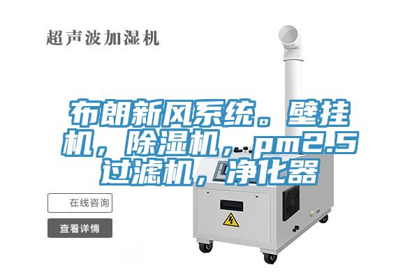 布朗新風系統(tǒng)。壁掛機，除濕機，pm2.5過濾機，凈化器