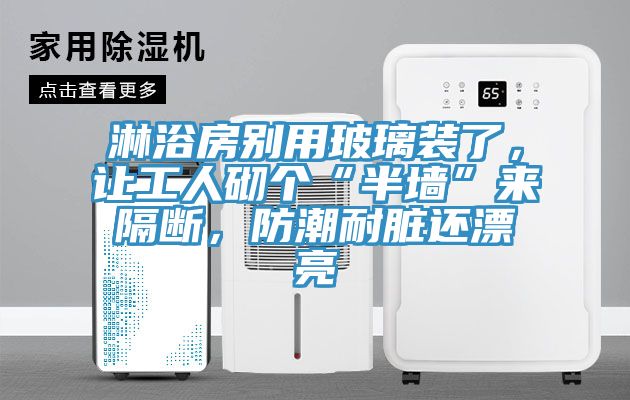 淋浴房別用玻璃裝了，讓工人砌個“半墻”來隔斷，防潮耐臟還漂亮